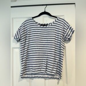 Bear and Grace Striped Blue and White Women's Top